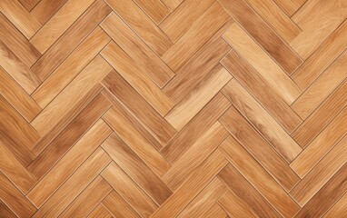 Herringbone patterned wooden parquet flooring
