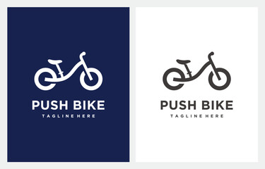 Fototapeta premium Push Bike Bicycle Kid Balance Bike logo design vector icon 