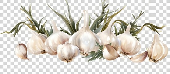 Psd garlic PNg on a transparent background. Garlic PSD on Transparent Background