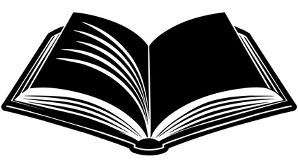 open book with pages, black open book silhouette vector illustration,icon,svg,book characters,Holiday t shirt,Hand drawn trendy Vector illustration,book on a white background