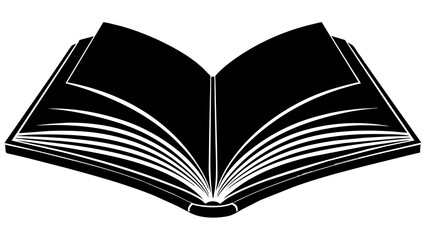 open book with pages, black open book silhouette vector illustration,icon,svg,book characters,Holiday t shirt,Hand drawn trendy Vector illustration,book on a white background