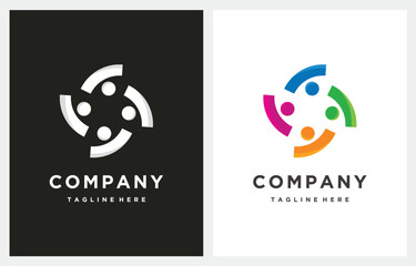 Friendship Teamwork People Connectivity logo Design Inspiration