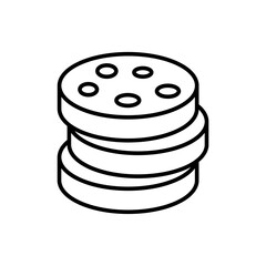 Sausage outline icons, minimalist vector illustration ,simple transparent graphic element .Isolated on white background