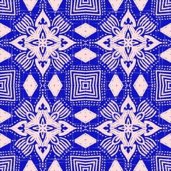 Geometric ethnic floral pixel art embroidery, Aztec style, abstract background design for fabric, clothing, textile, wrapping, decoration, scarf, print, wallpaper, table runner. - 780225002