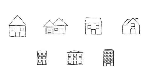 Hand Drawn Buildings and Housing