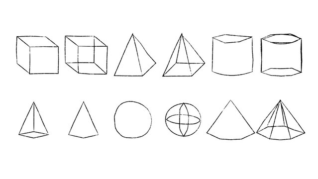 Hand Drawn 3D Shapes