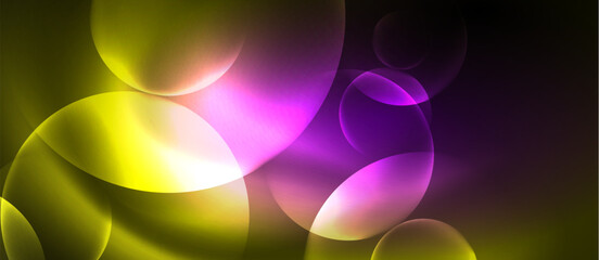 Techno concept with neon circles geometric design. Vector Illustration For Wallpaper, Banner, Background, Card, Book Illustration, landing page