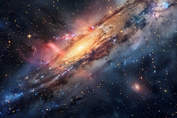 Breathtaking Panorama of Vast,Mysterious Galaxies Forming the Cosmic Tapestry of the Universe - obrazy, fototapety, plakaty