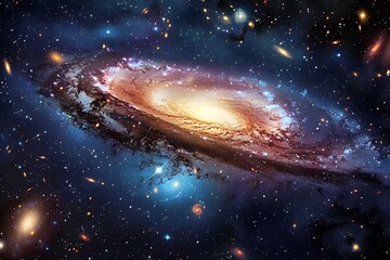 Majestic Cosmic Landscape:A Breathtaking Spiral Galaxy Amid the Boundless Expanse of the Universe