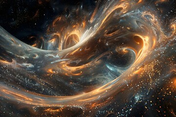 Cosmic Forces Shaping the Fabric of Space-Time in a Captivating Cosmic Display - obrazy, fototapety, plakaty