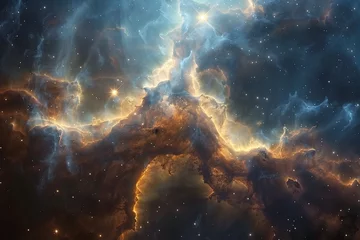 Poster Captivating Cosmic Nursery:Glimpses into Turbulent Stellar Formation in Vibrant Nebula Landscapes © TEERAWAT
