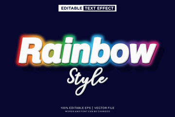 Rainbow text effect, editable text template