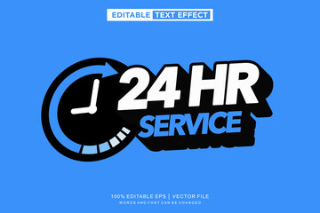 24 Hours text effect, editable text template