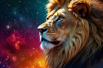 portrait of a lion fantasy wallpaper 