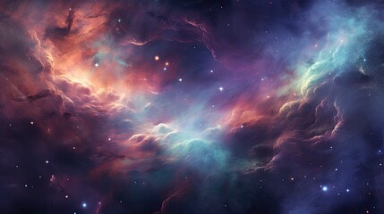 cosmic nebula background, vibrant colors and intricate details filling the universe, celestial and...
