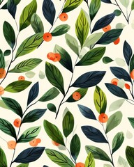 Greenery Patterns, Repeatable designs for fabric or paper, Icy pastels,Kinetic Typography,Cozy,,, easter  theme