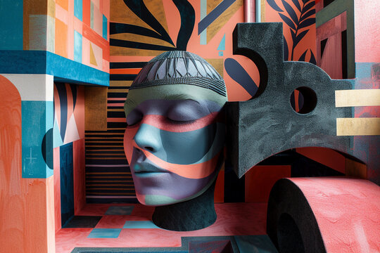 Craft a background that pays homage to art movements like surrealism or cubism. How can we reinterpret artistic styles to create a visually striking backdrop.