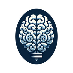 Creative and innovative idea icon. Brainstorm creativity intelligence with a lightbulb and brain logo. Genius ideas

