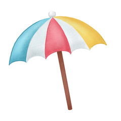  a Colorful umbrella beach isolated watercolor clipart summer collection © Cookiezkiez