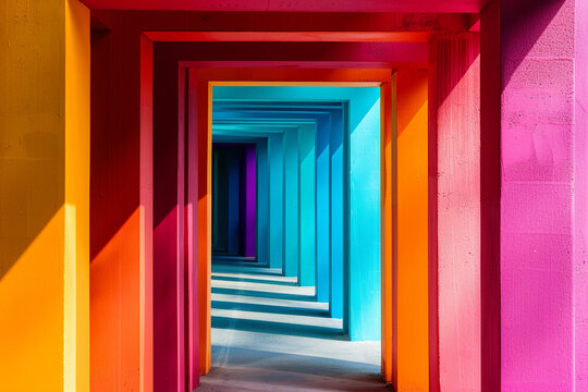 Explore the use of vibrant colors in the background design. How can we use color theory to evoke specific emotions and moods.