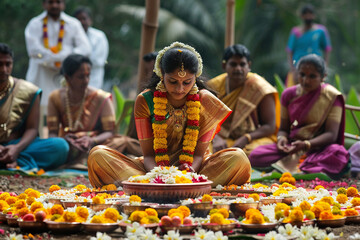 Fototapeta na wymiar Onam festivals of India.