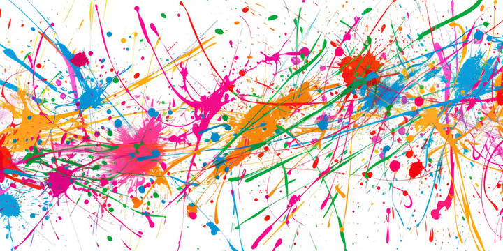 abstract Colorful splash paint on a white background, colorful splashes ink on white, banner, abstract splashes watercolor background