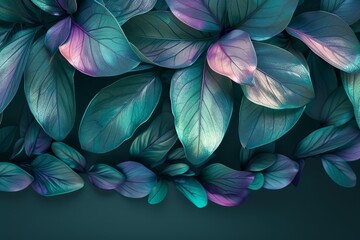 Leafy Garland, Drape of leaves for invitations or banners, Rich Jewel Tones,Gothic Art,Futuristic,Brutalism,, easter  theme