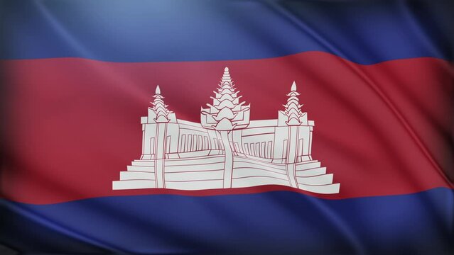 Waving Cambodia flag background