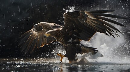 A captivating image of a large eagle - obrazy, fototapety, plakaty