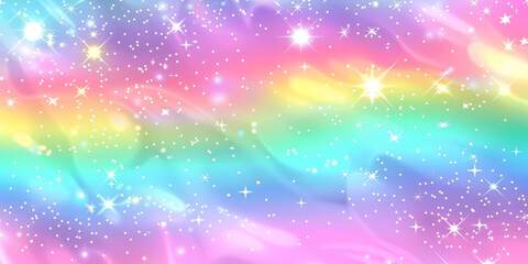 A pastel rainbow background with stars and sparkles,magic fairy starry skies and glitter sparkles unicorn background