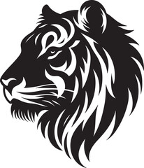 Fototapeta premium Black silhouette of a tiger head