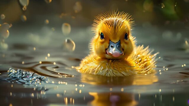 little duck swimming 4K Video