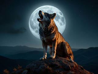 Mystical Werewolf in the Night Captivating Vector Illustration for Fantasy and Horror Concepts. With ai generative..