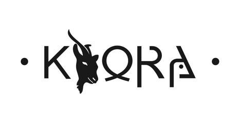 Goat's milk. Logo. Print. Vector illustration. Black logo on a white background
