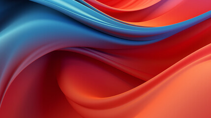 Blue and orange paint abstract background waves, smoke, fabric
