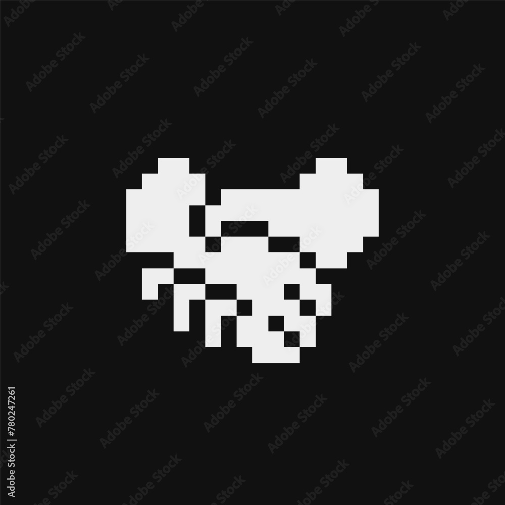 Aufkleber handshake pixel art icon. hand pointer. game assets 8-bit sprite. isolated vector illustration. desi