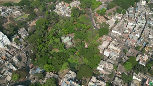 Town Hall museum wide bird eye view in Kolhapur in Maharashtra