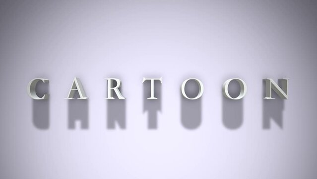 Cartoon text animation on white background