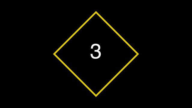 1,2,3 count animation in yellow