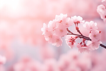 Naklejka premium Pink cherry blossom, Japanese sakura photo