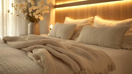 Cozy Modern Bedroom with Warm Lighting