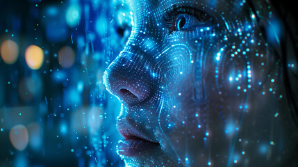 Digital Euphoria: AI in a Virtual Dreamscape Background - obrazy, fototapety, plakaty