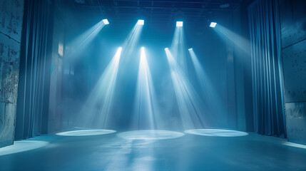 Lighting ramp with powerful spotlights for creating artificial lighting  theater film studio