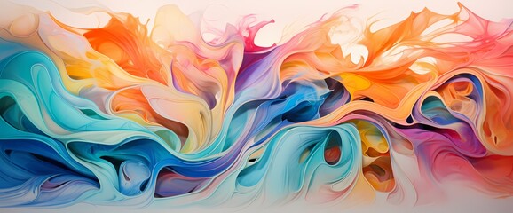 Fototapeta na wymiar Vivid swirls of luminous colors dance across the canvas, mesmerizing with their abstract marble ink charm.