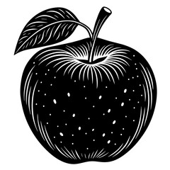 delicious apple silhouette vector illustration 