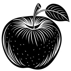 delicious apple silhouette vector illustration 