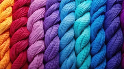 Colorful rainbow yarn knitted texture background