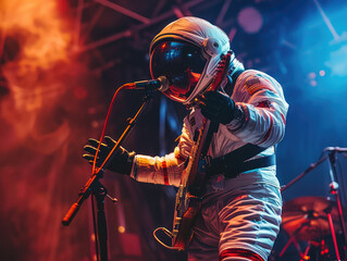 Intergalactic Rockstar: Astronaut Performing Live Concert
