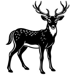 Obraz premium deer silhouette vector illustration svg file