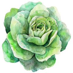 Obraz premium Watercolor Wonders: A Medley of Green Rose Bouquets